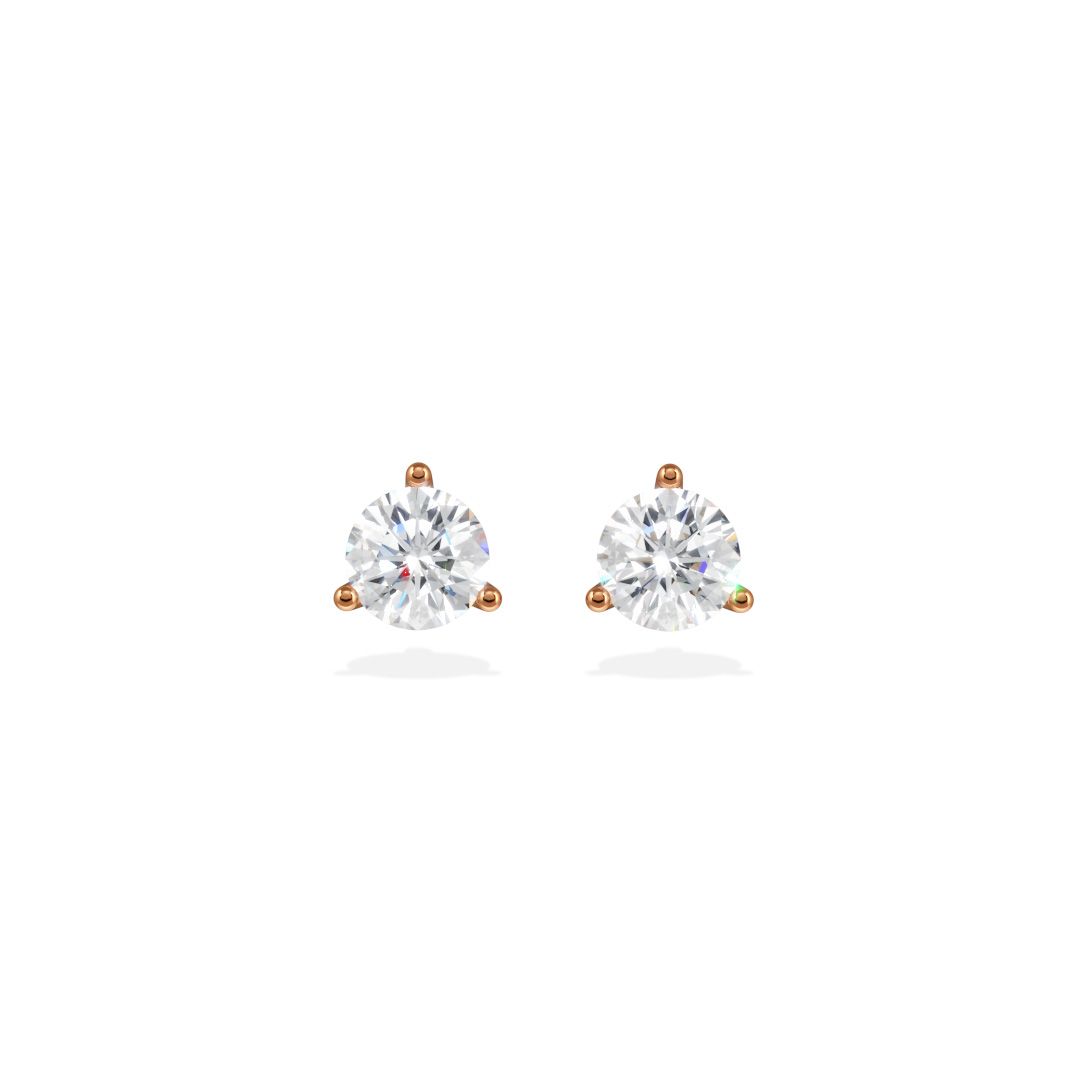 Earrings Pure 05ct x2 - 18k rose gold lab grown diamond Loyale Paris