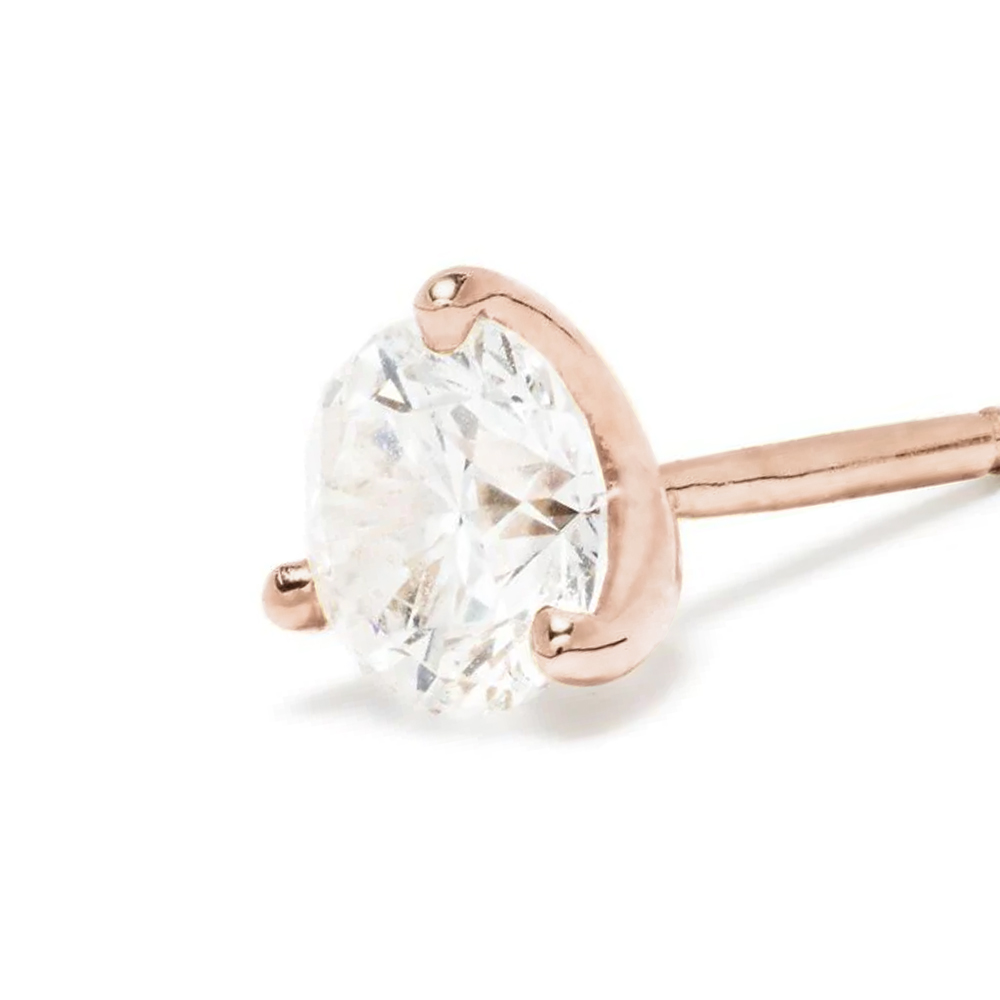 Earrings Pure 05ct x2 - 18k rose gold lab grown diamond Loyale Paris 3