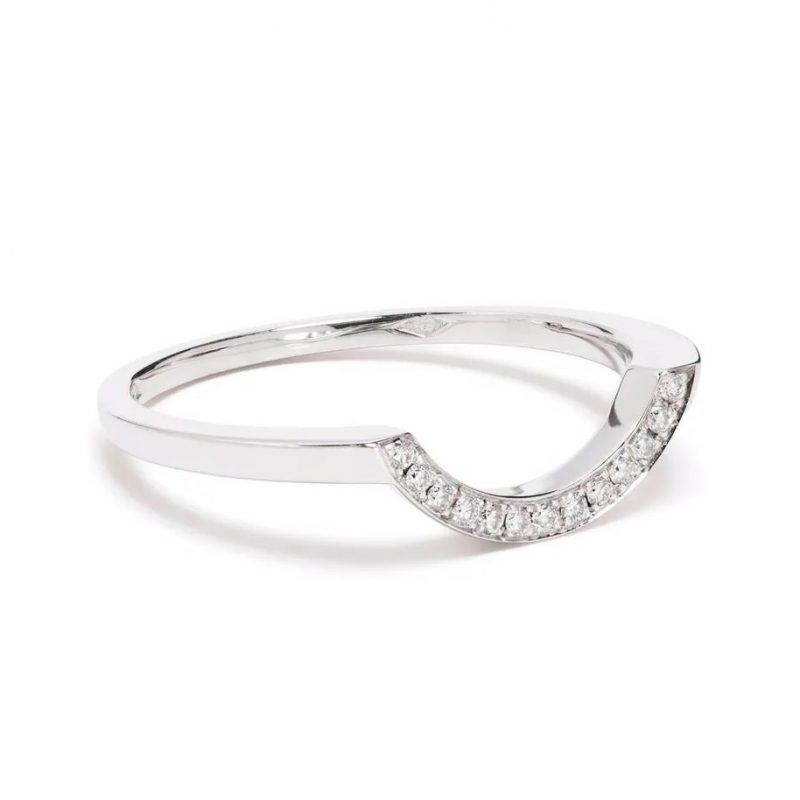 Ring Intrépide grand arc pavée - 18k white gold lab grown diamond Loyale Paris