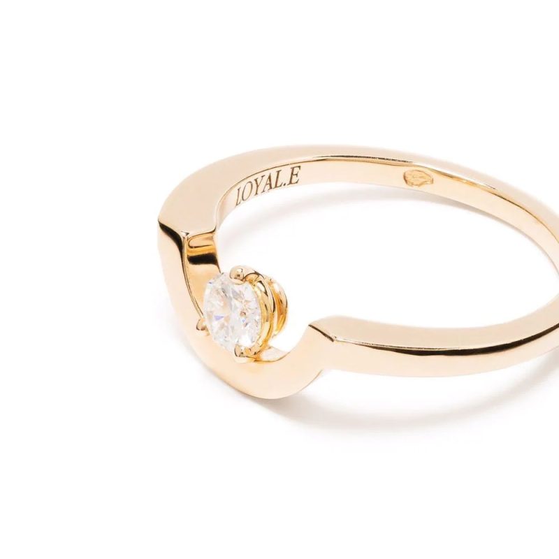 Ring Intrépide petit arc 025ct - 18k yellow gold lab grown diamond Loyale Paris 4