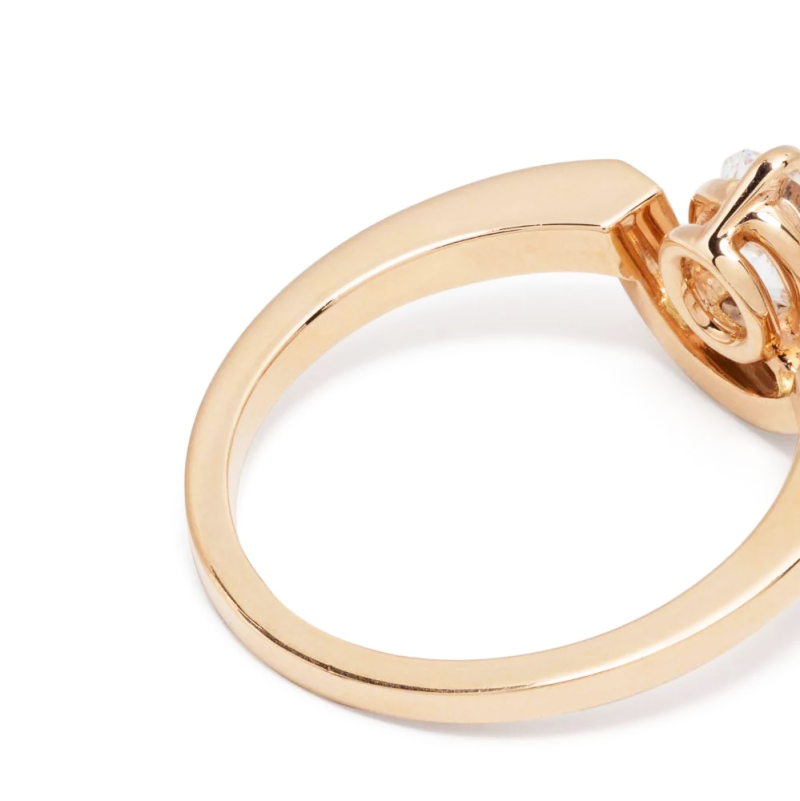 Ring Intrépide petit arc 1ct pavée - 18k rose gold lab grown diamond Loyale Paris 5