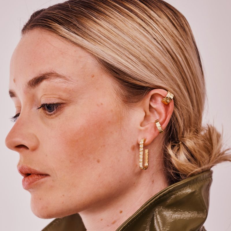 Clip Earcuff Ride & Love semi-pavée - 18k recycled yellow gold lab grown diamonds loyale paris fine jewelry 6