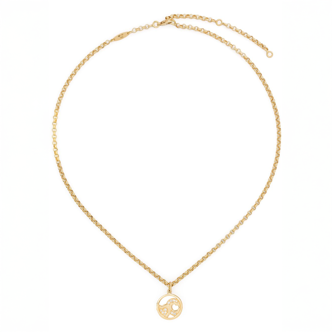 Charm Amour on Wide Chain - 18k yellow gold 2