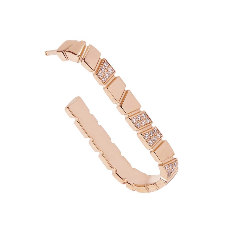 Earrings Ride & Love semi-pavées Medium - 18k rose gold 2