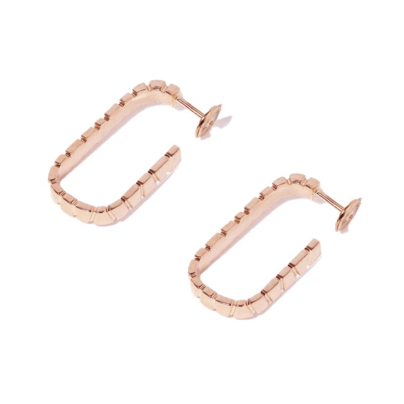 Earrings Ride & Love semi-pavées Medium - 18k rose gold 3