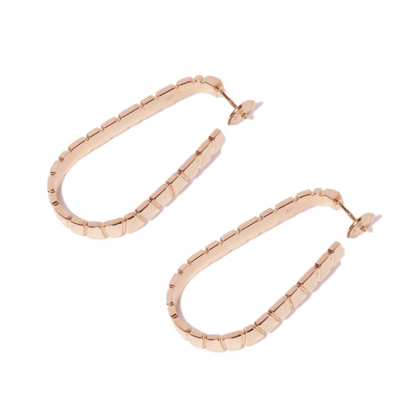 Earrings Ride & Love semi-pavées Large - 18k rose gold 3