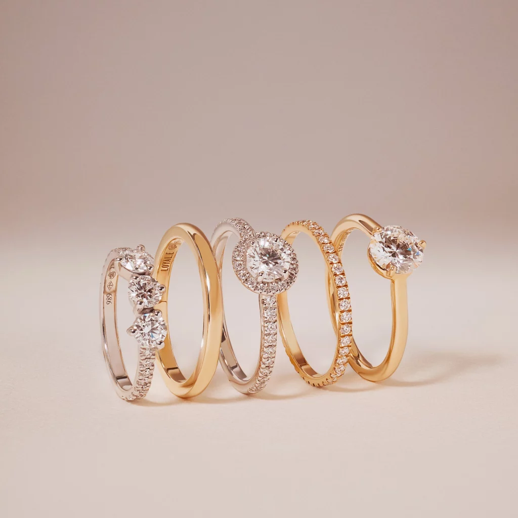 bagues de la collection absolue en or recyclé et diamant de synthèse maison de joaillerie loyale paris