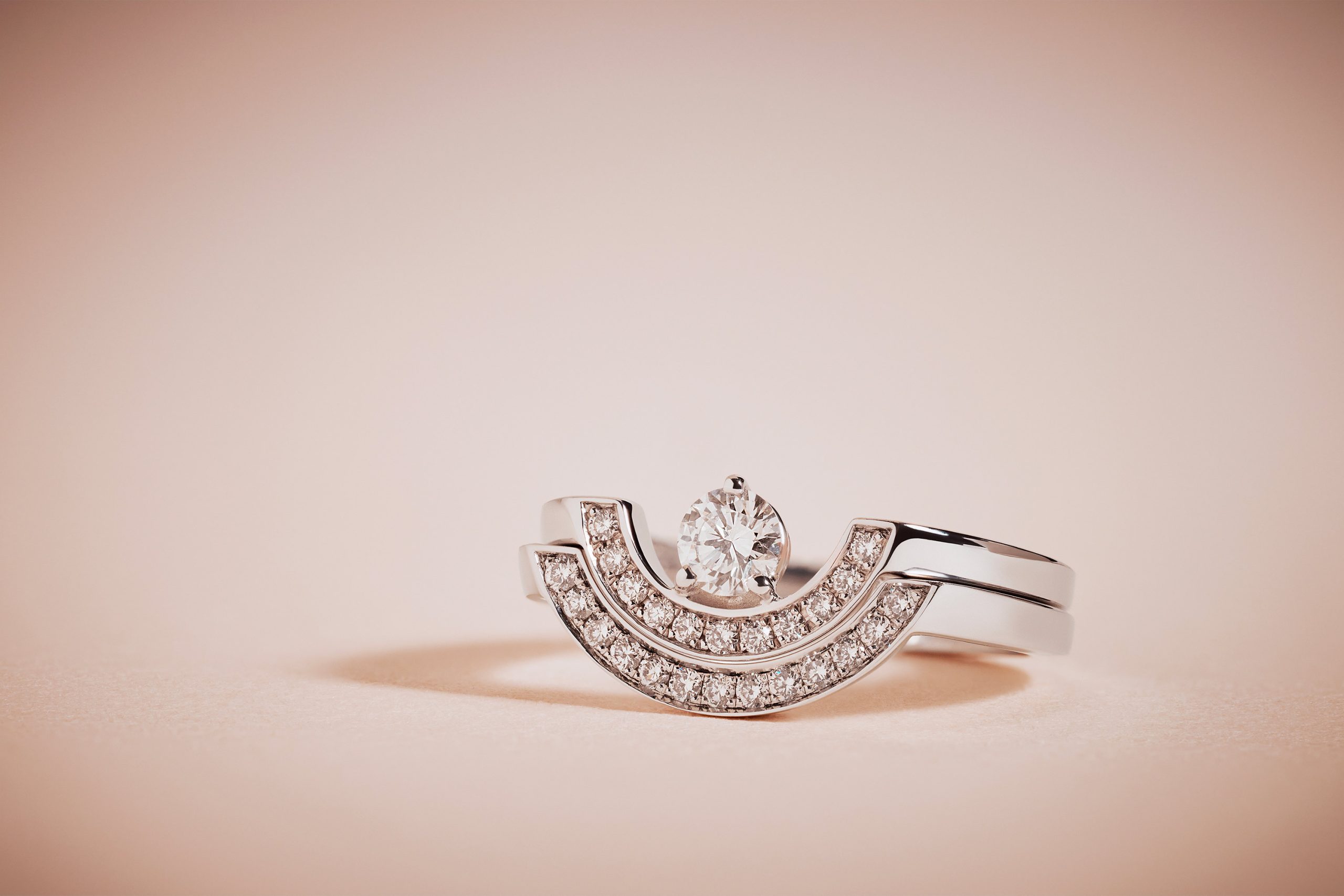 bagues joaillerie or blanc diamant de synthèse stack intrepide